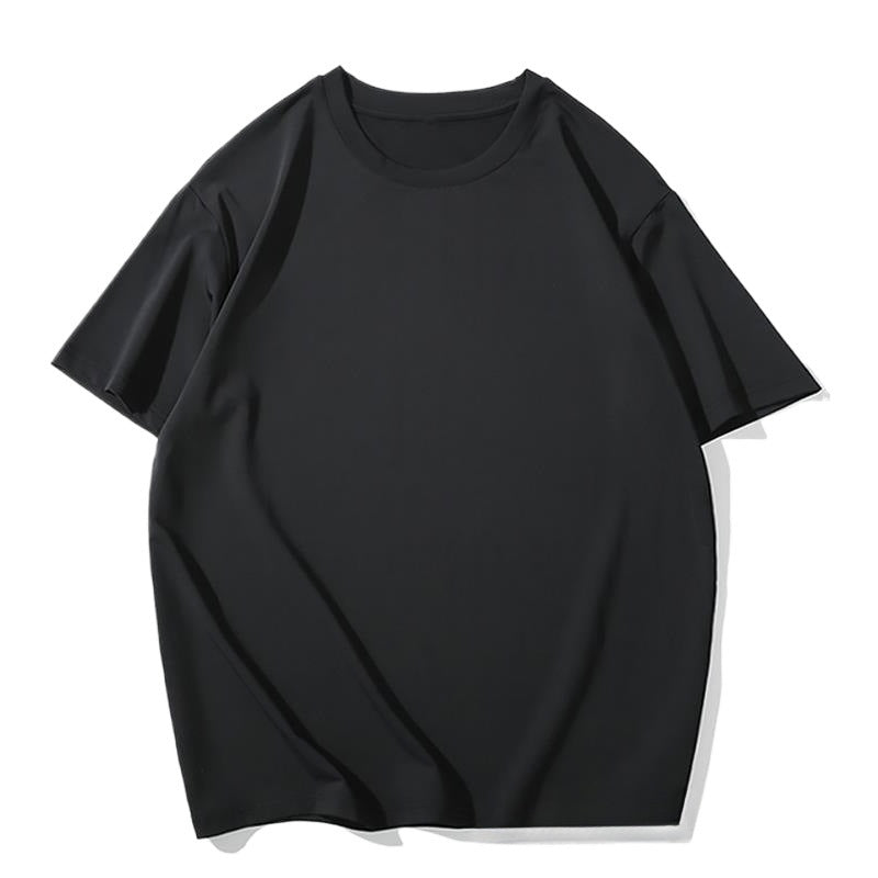 Extra-large Oversized Cotton T-shirt In Black Designed For Plus-size And Curvy Figures