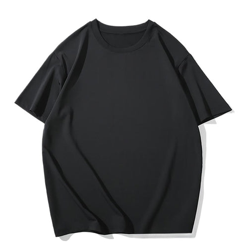 Extra-large Oversized Cotton T-shirt In Black Designed For Plus-size And Curvy Figures