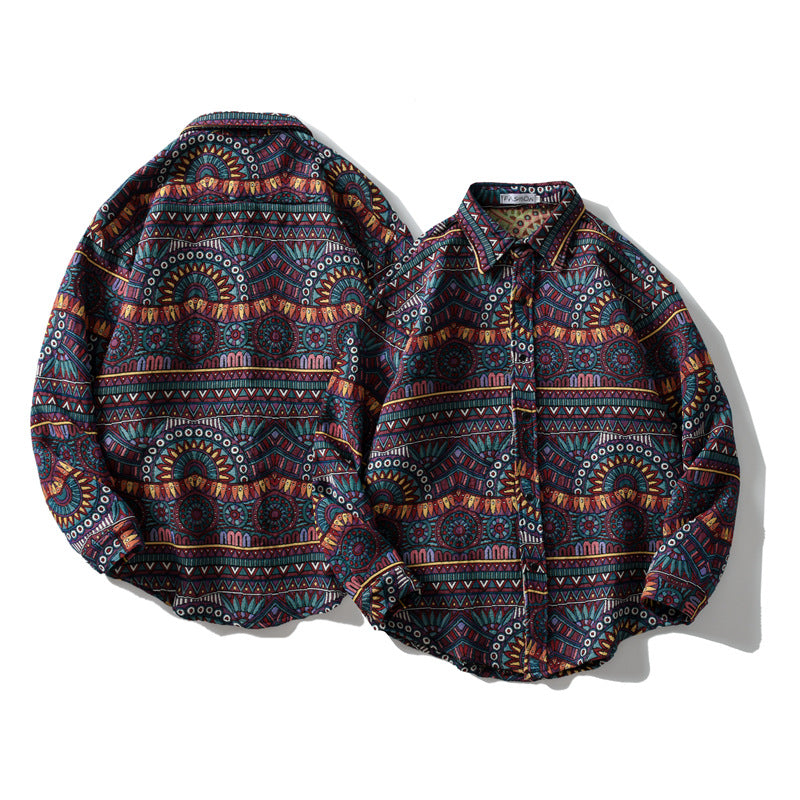 Men's Retro Fashion Long Sleeve Plaid Shirt