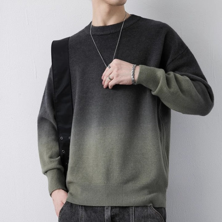 Mens Loose-fitting Crew-neck Sweater