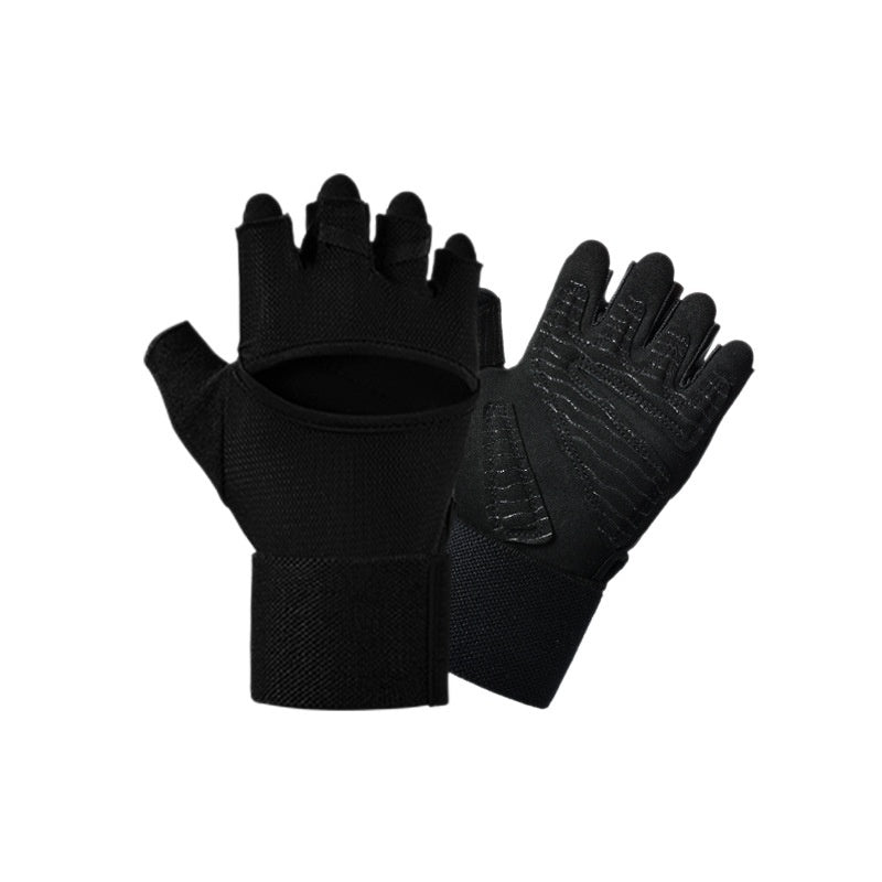 Gym Gloves With Built-in Wrist Straps For Pull-up Bars