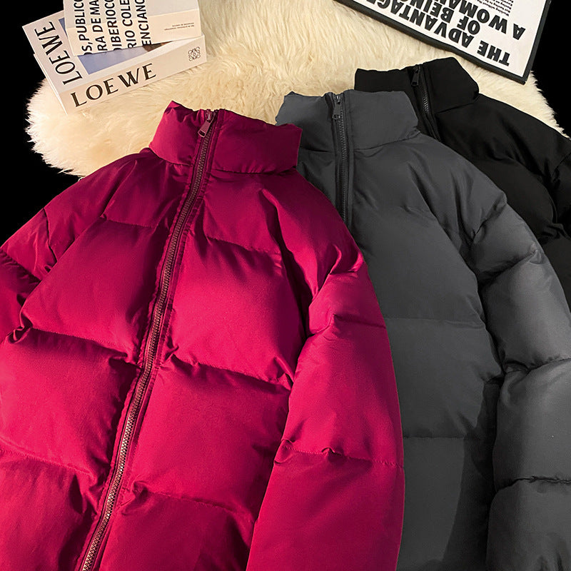 Thickened Stand Up Collar Puffer Jacket For Men