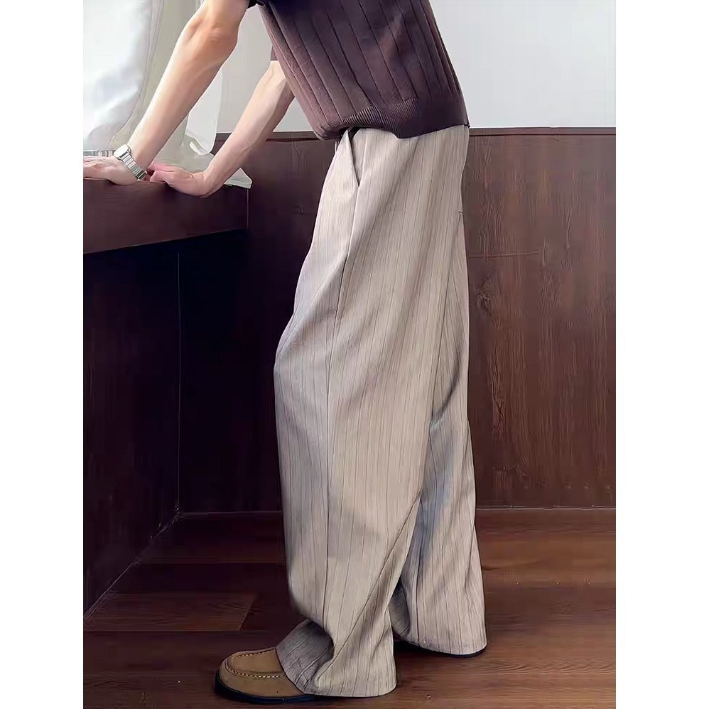 Mens Stylish Casual Loose-fitting Straight-leg Pants