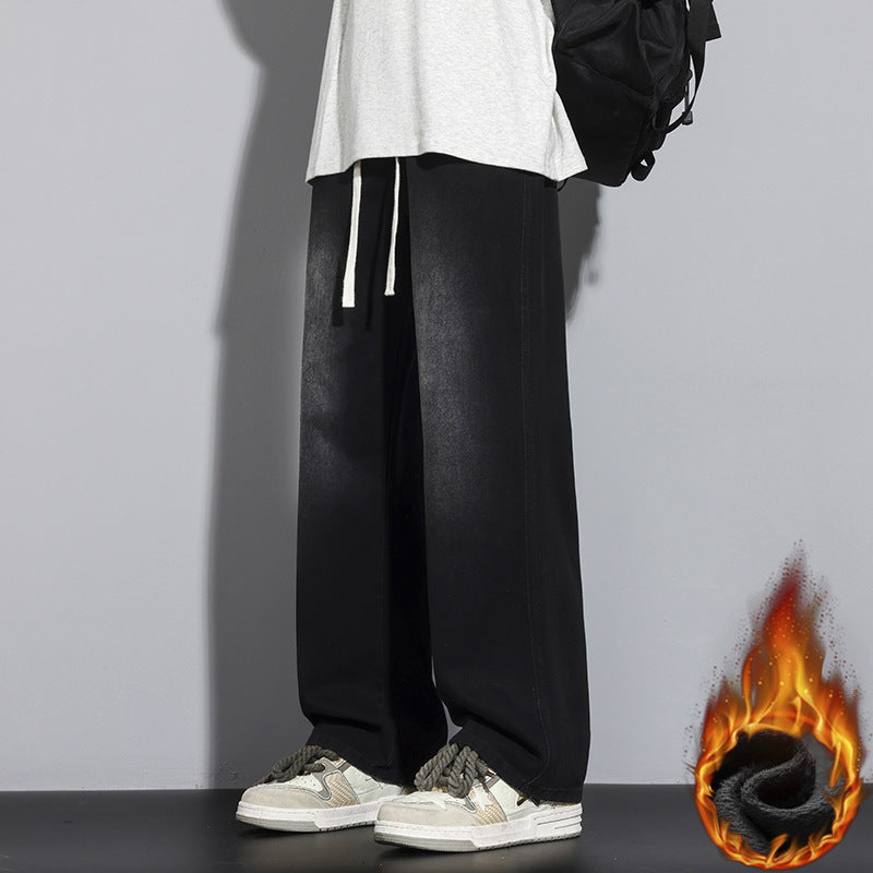 Mens Relaxed Wide Leg Minimalist And Comfortable Jeans