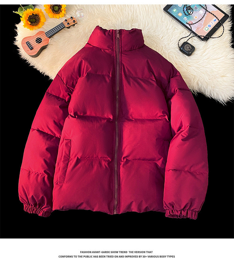 Thickened Stand Up Collar Puffer Jacket For Men