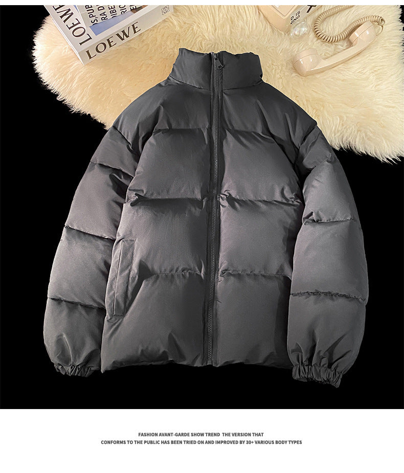 Thickened Stand Up Collar Puffer Jacket For Men