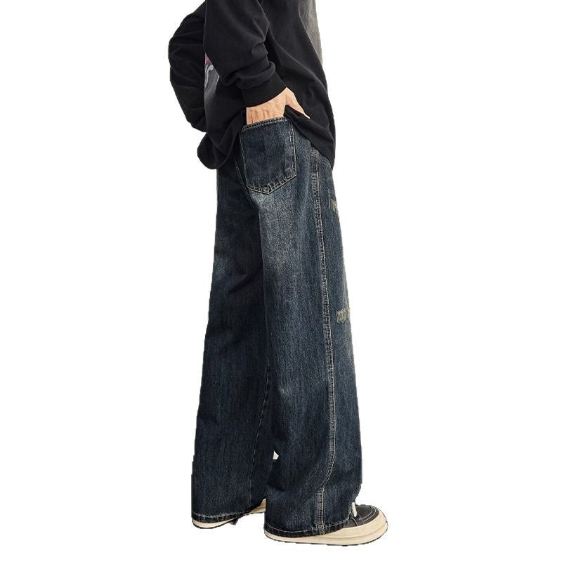 Mens New Stylish Loose-fit Straight-leg Jeans