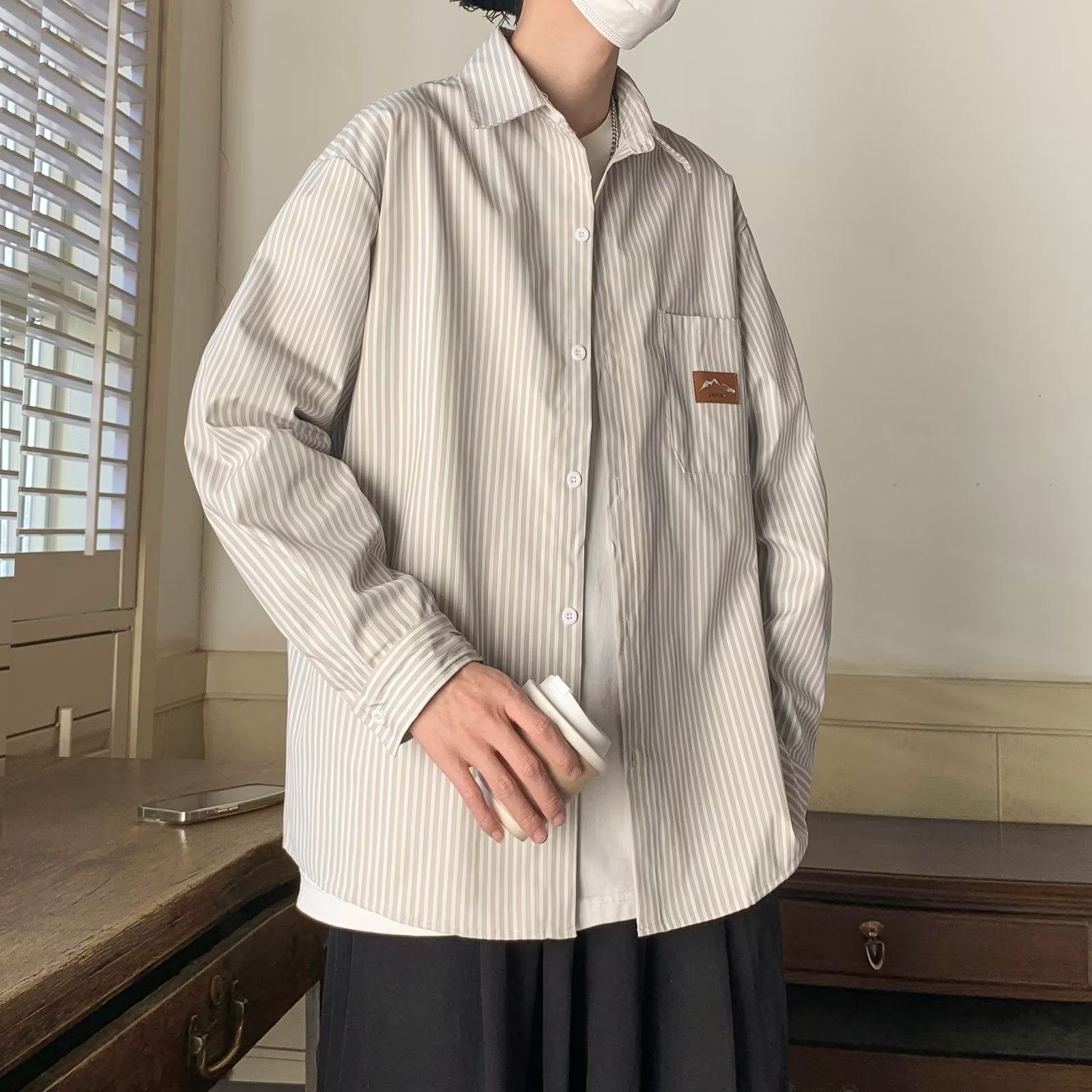 Loose-fit Casual Striped Shirt