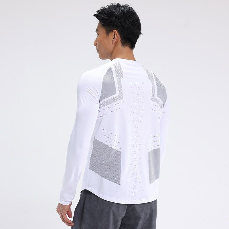 Mens Long-sleeve Athletic Compression Sweat-wicking Top
