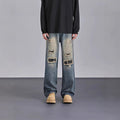 Mens American-style Streetwear Camouflage Ripped Jeans
