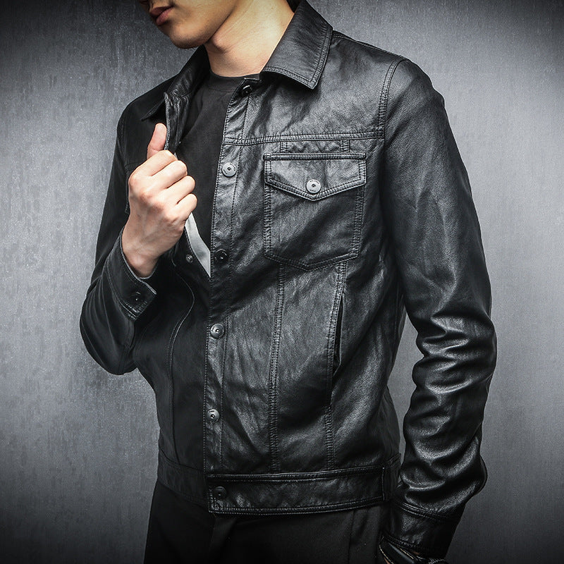 Mens Stylish Korean-Style Biker Jacket For Young Trendsetters