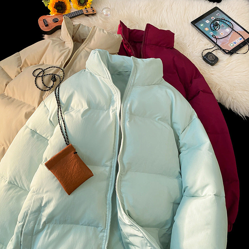 Thickened Stand Up Collar Puffer Jacket For Men