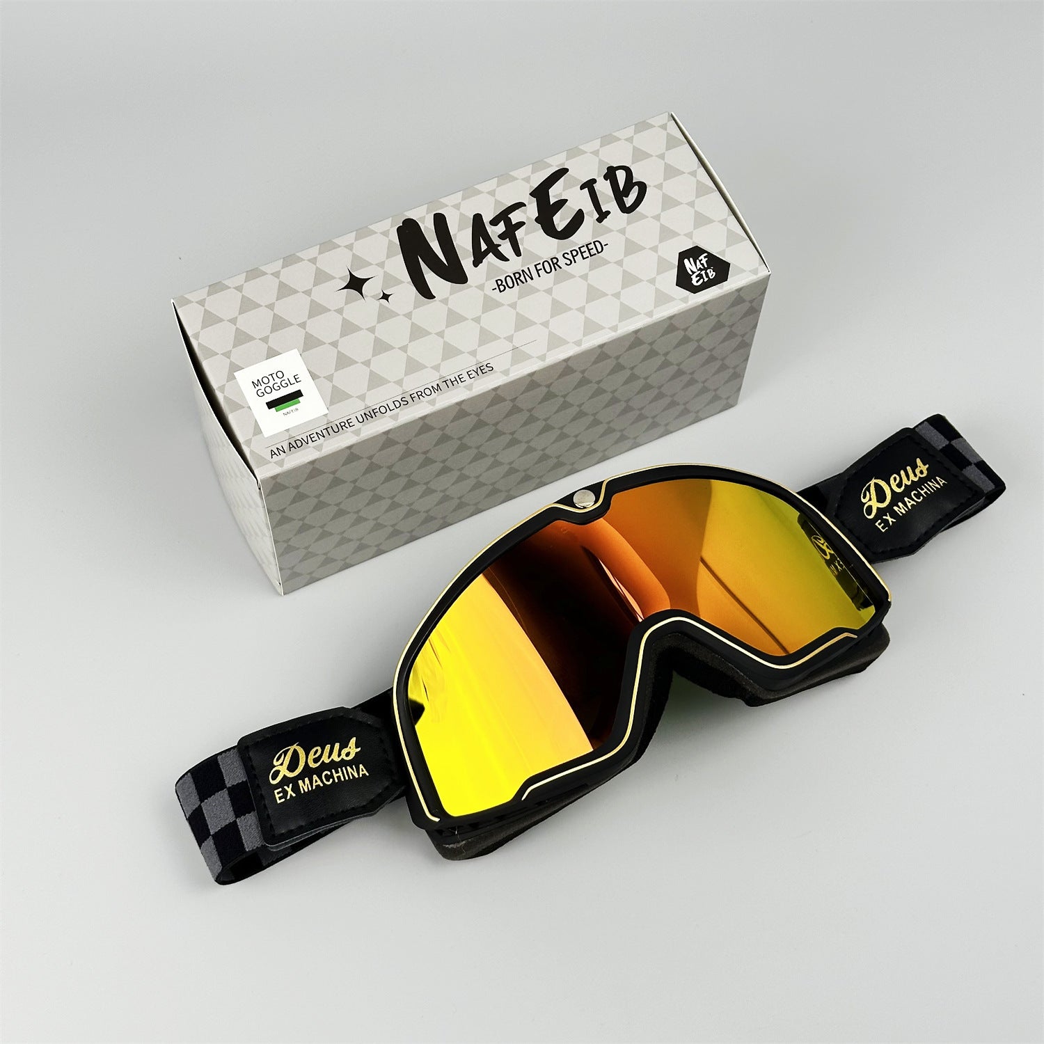 Retro-style DEUS Motorcycle Helmet Goggles