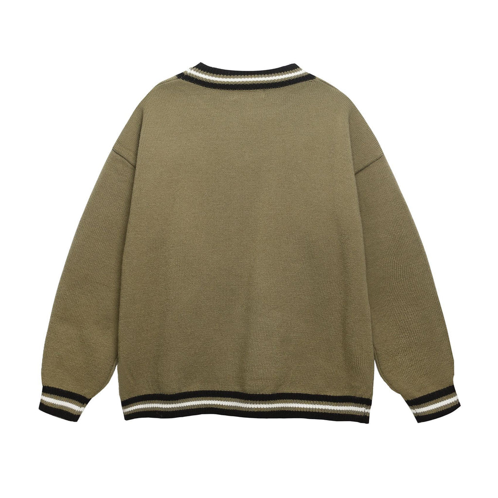 American-style Retro Cute Cow Crewneck Pullover Couple Sweater