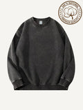 Retro Washed Distressed Crewneck Sweatshirt