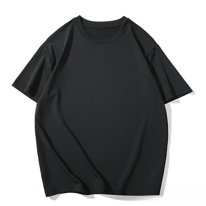 Extra-large Oversized Cotton T-shirt In Black Designed For Plus-size And Curvy Figures