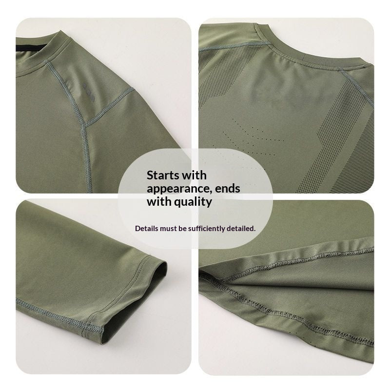 Mens Long-sleeve Athletic Compression Sweat-wicking Top