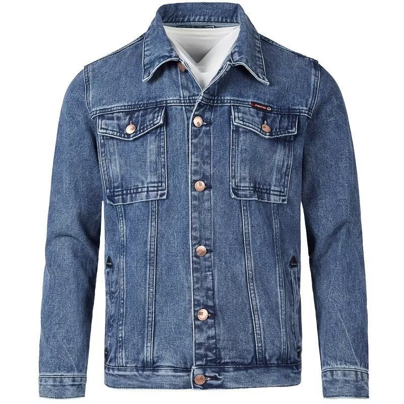Mens Denim Jacket Korean-StyleHandsome And Slim-Fit
