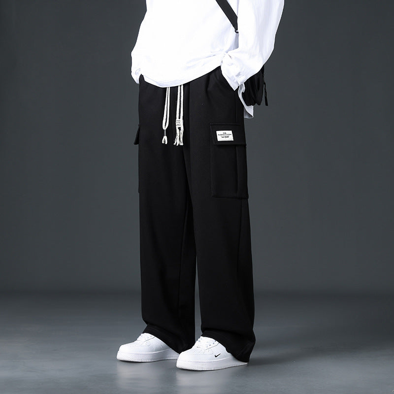 Mens Casual Pants Loose Draping And Wide-leg