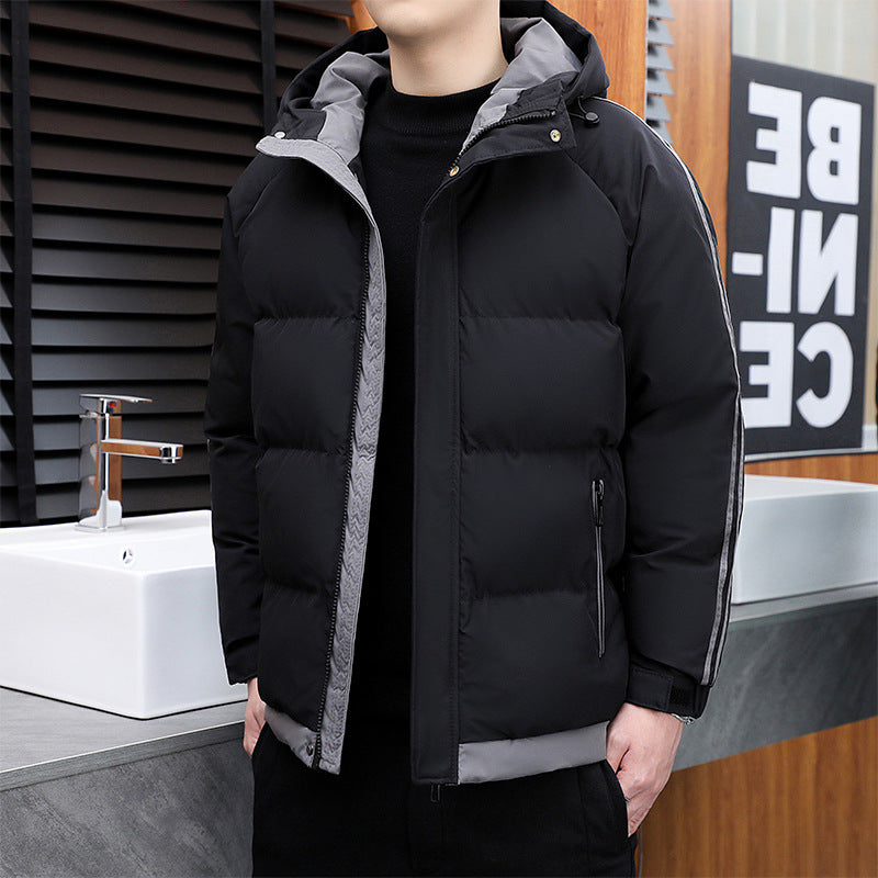 Thickened Warm New-Style Mens Korean-Style Hooded Casual Jacket