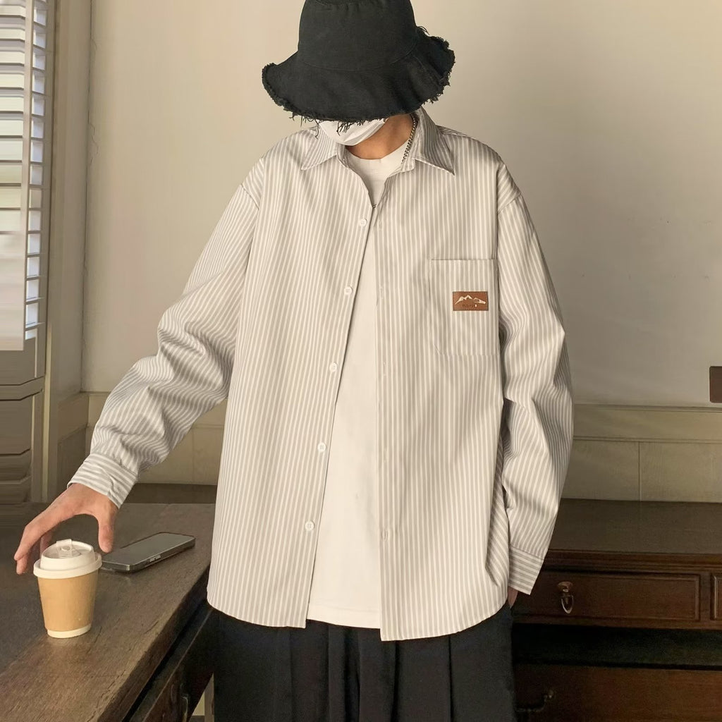 Loose-fit Casual Striped Shirt