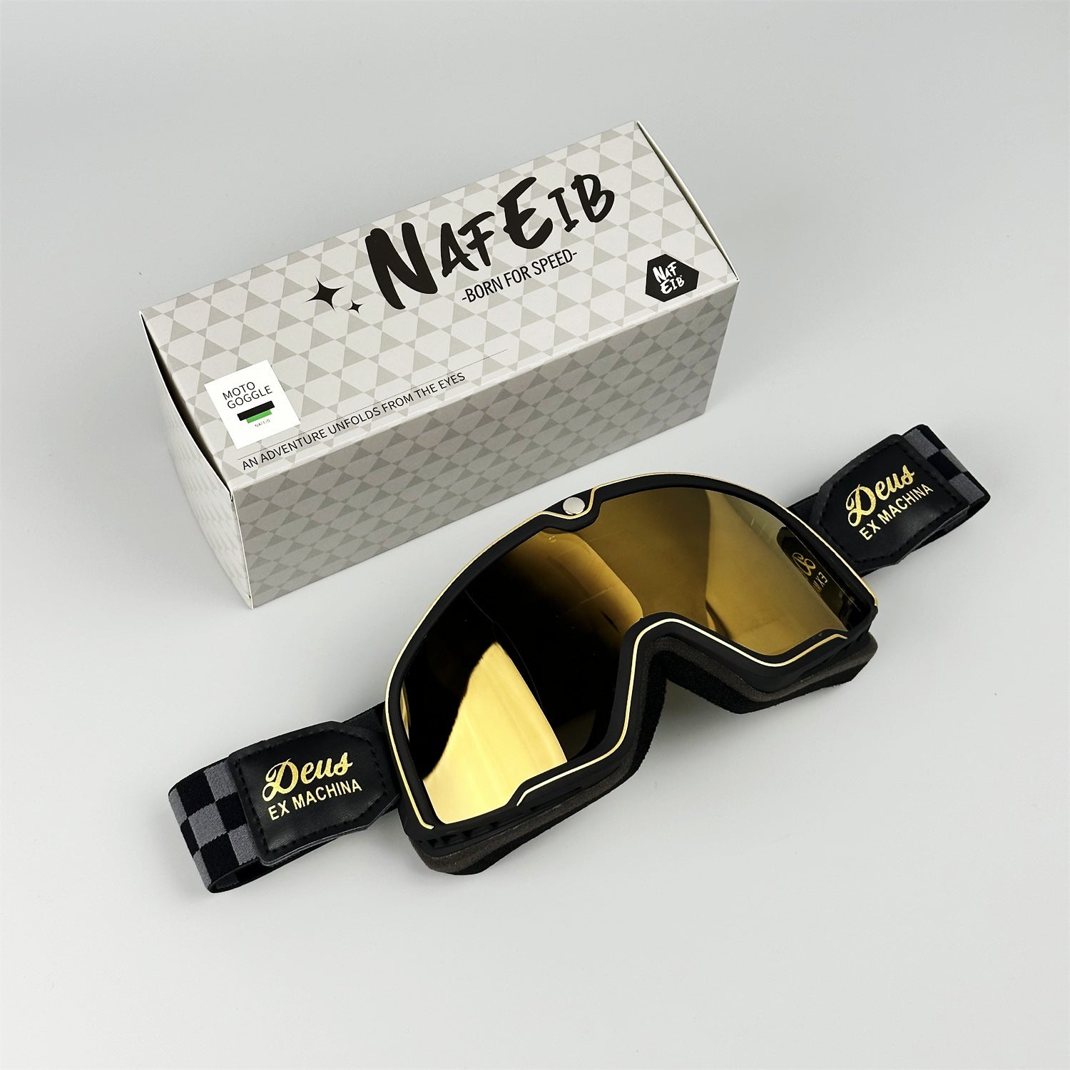 Retro-style DEUS Motorcycle Helmet Goggles