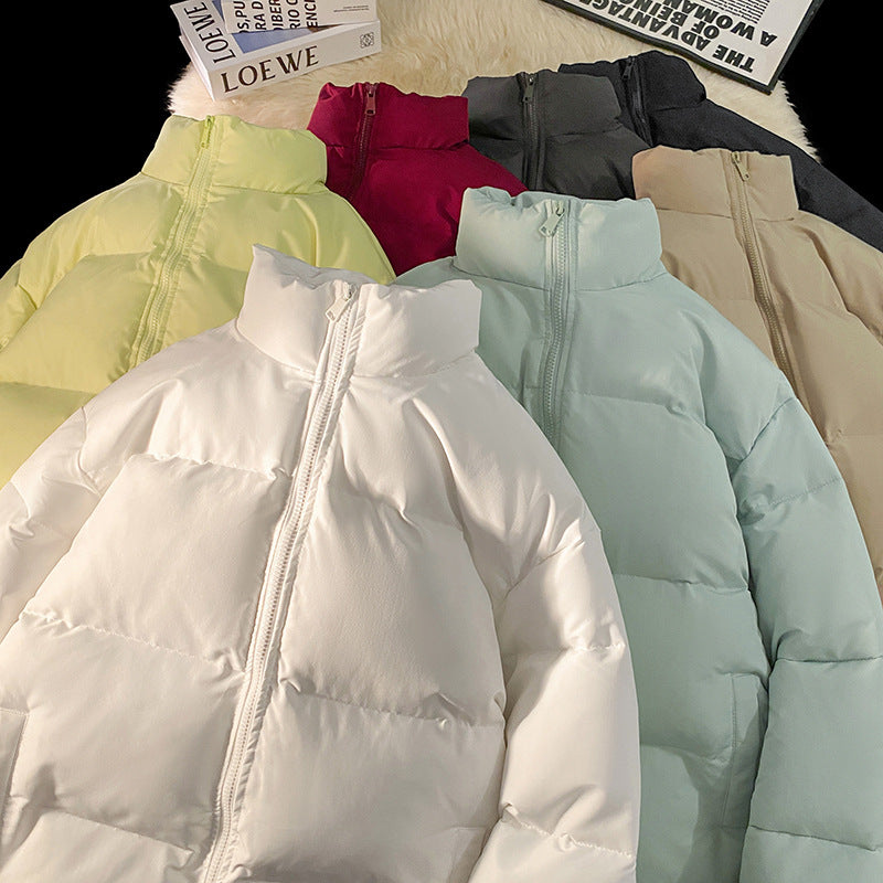 Thickened Stand Up Collar Puffer Jacket For Men