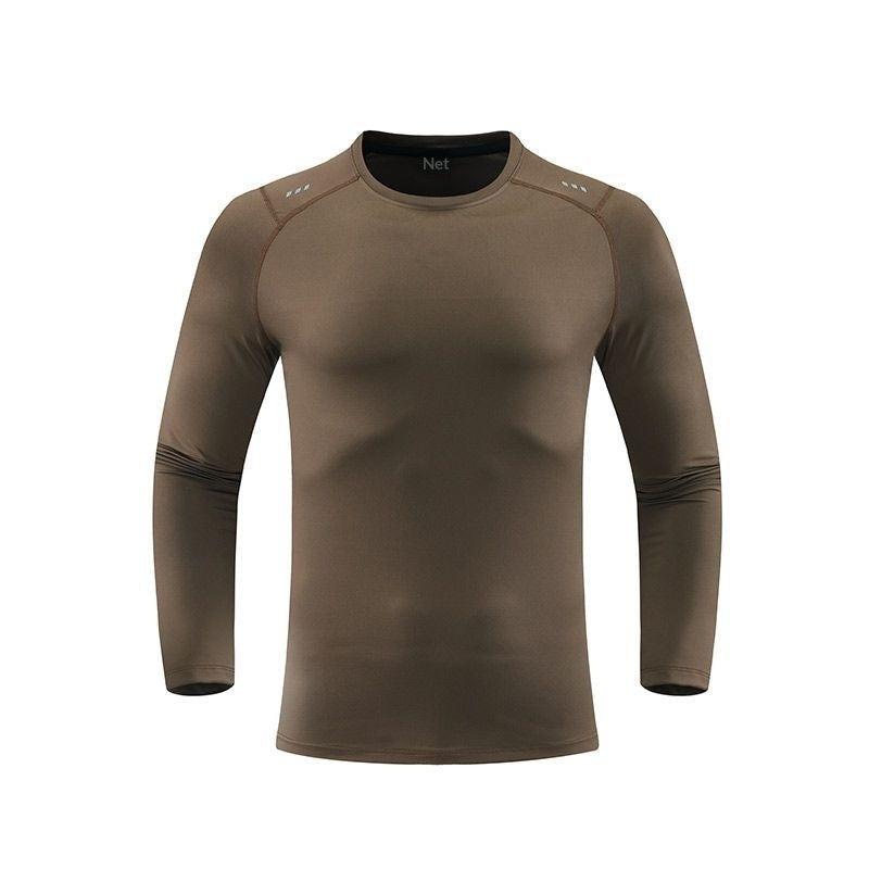 Mens Long-sleeve Athletic Compression Sweat-wicking Top