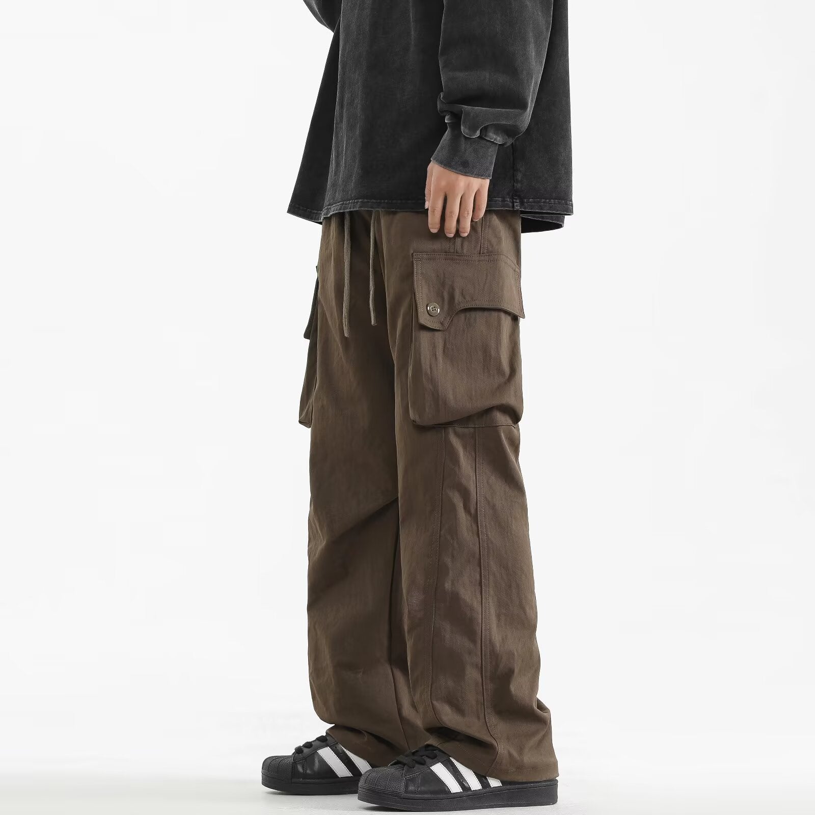 Mens Loose Casual Workwear Trousers For Summer