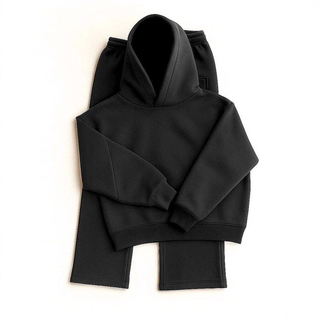 Men's Heavyweight Structured Hoodie - 3D Cut Sweatshirt with Adjustable Drawstring Hood and Ribbed Cuffs Hem