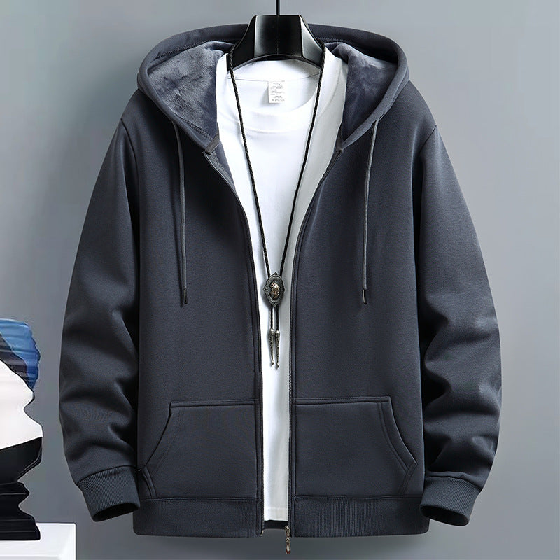 Mens Loose-Fit Hooded Cardigan Sweater For FallWinter