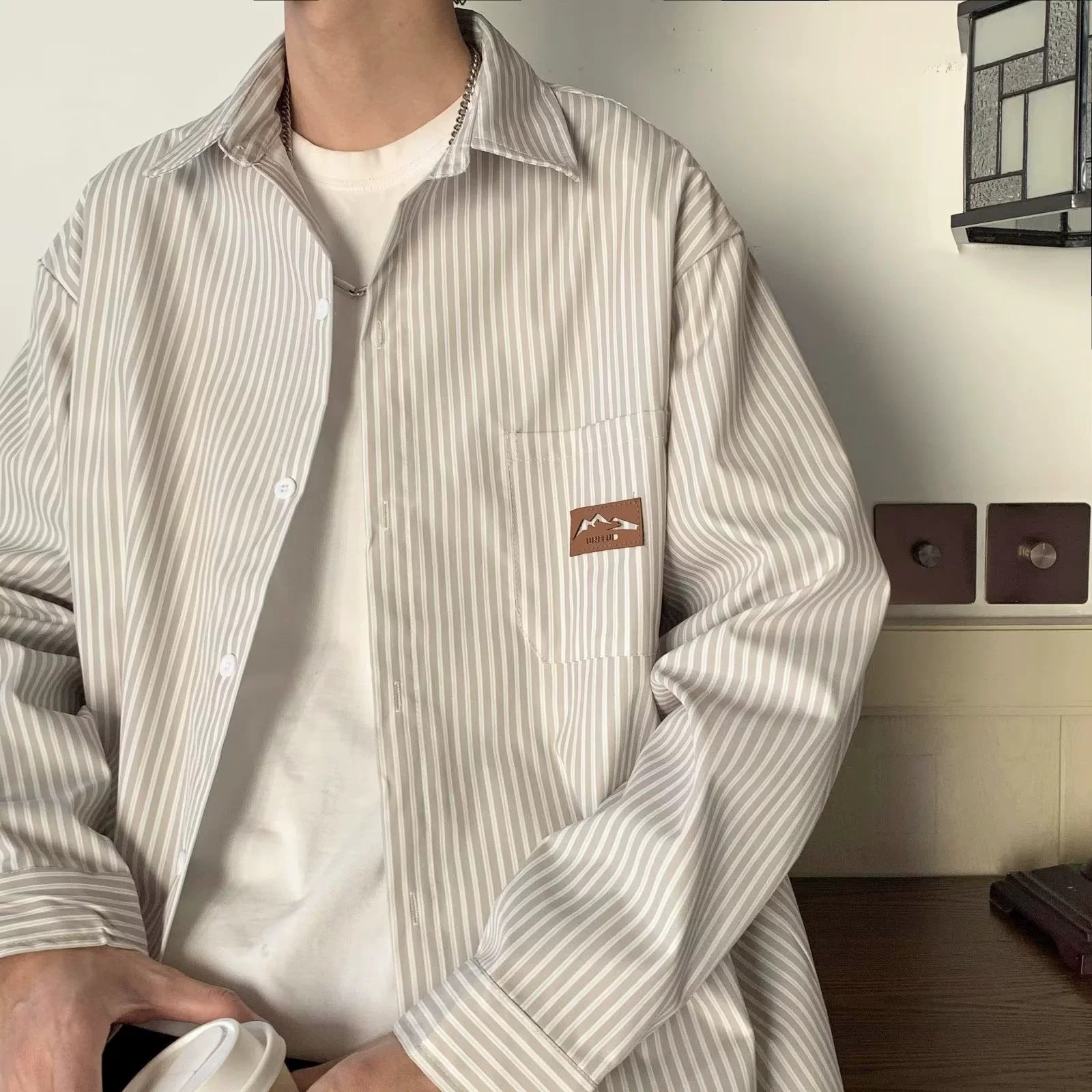 Loose-fit Casual Striped Shirt