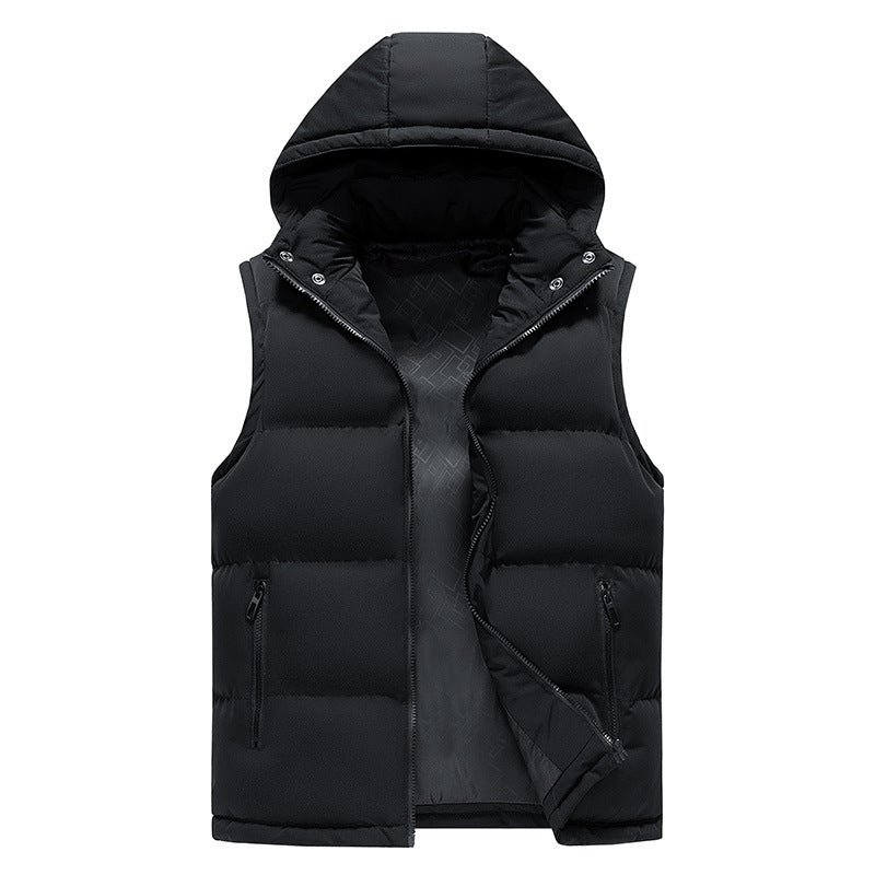 Mens Casual Solid-color Slim-fit Vest